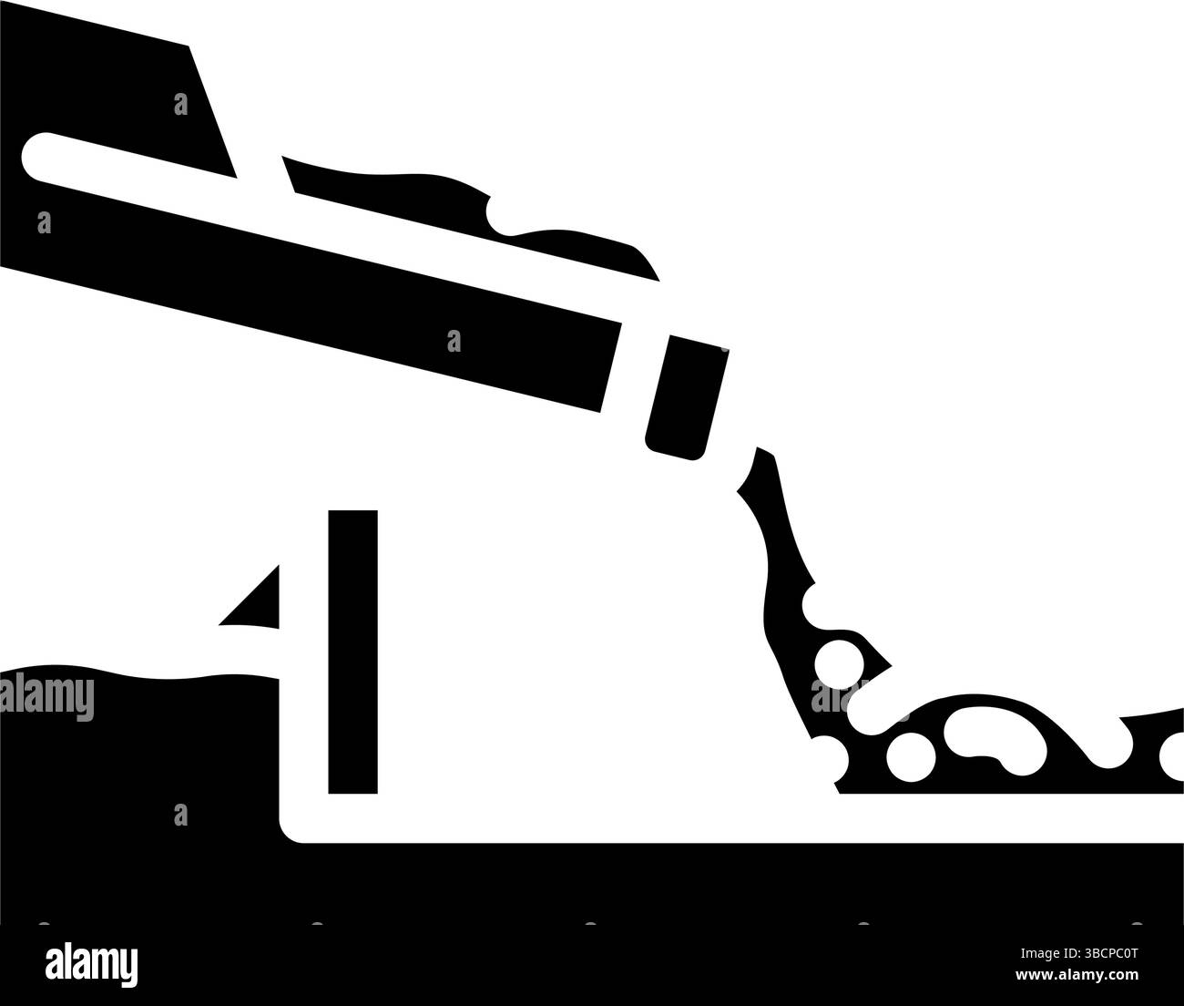 Giesszement Glyphe Symbol Vektor Illustration Stock Vektor