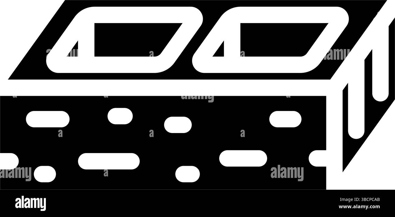 Blöcke-Glyphe-Symbol-Vektor-Illustration Stock Vektor