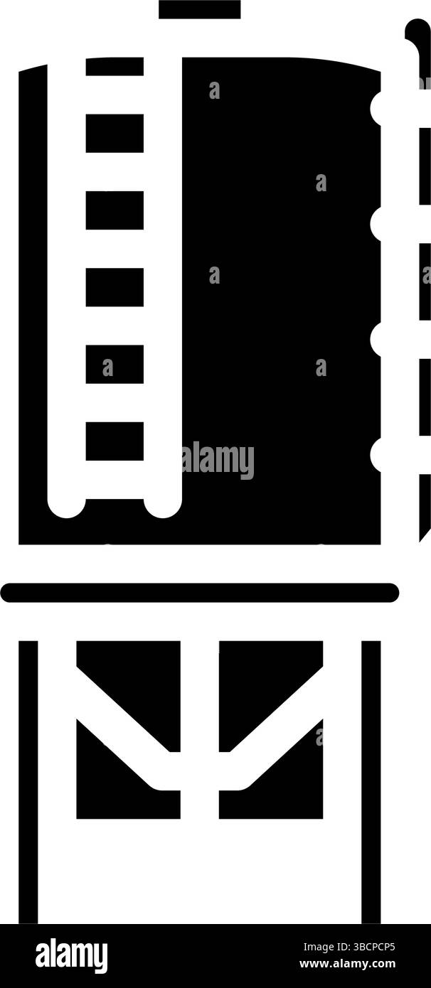 Silo-Zement-Glyphe-Symbol-Vektor-Illustration Stock Vektor