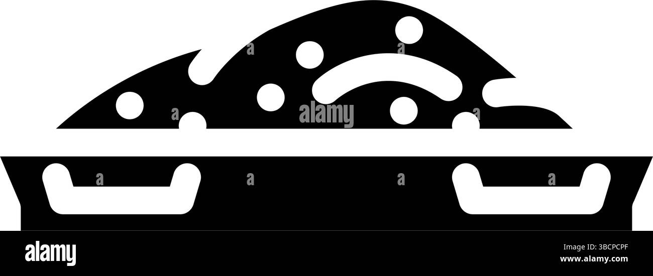 Pulverzement Glyphe Symbol Vektor Illustration Stock Vektor