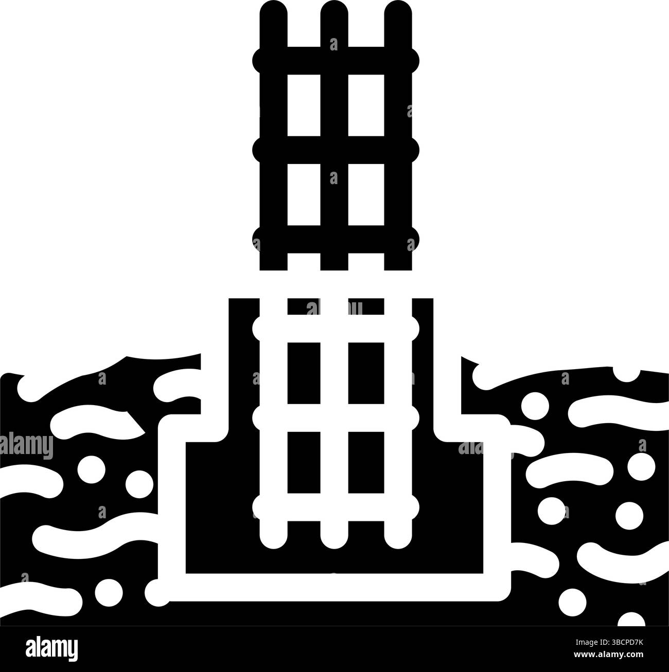 Und Bewehrungsstruktur Zement Glyphe Symbol Vektor Illustration Stock Vektor