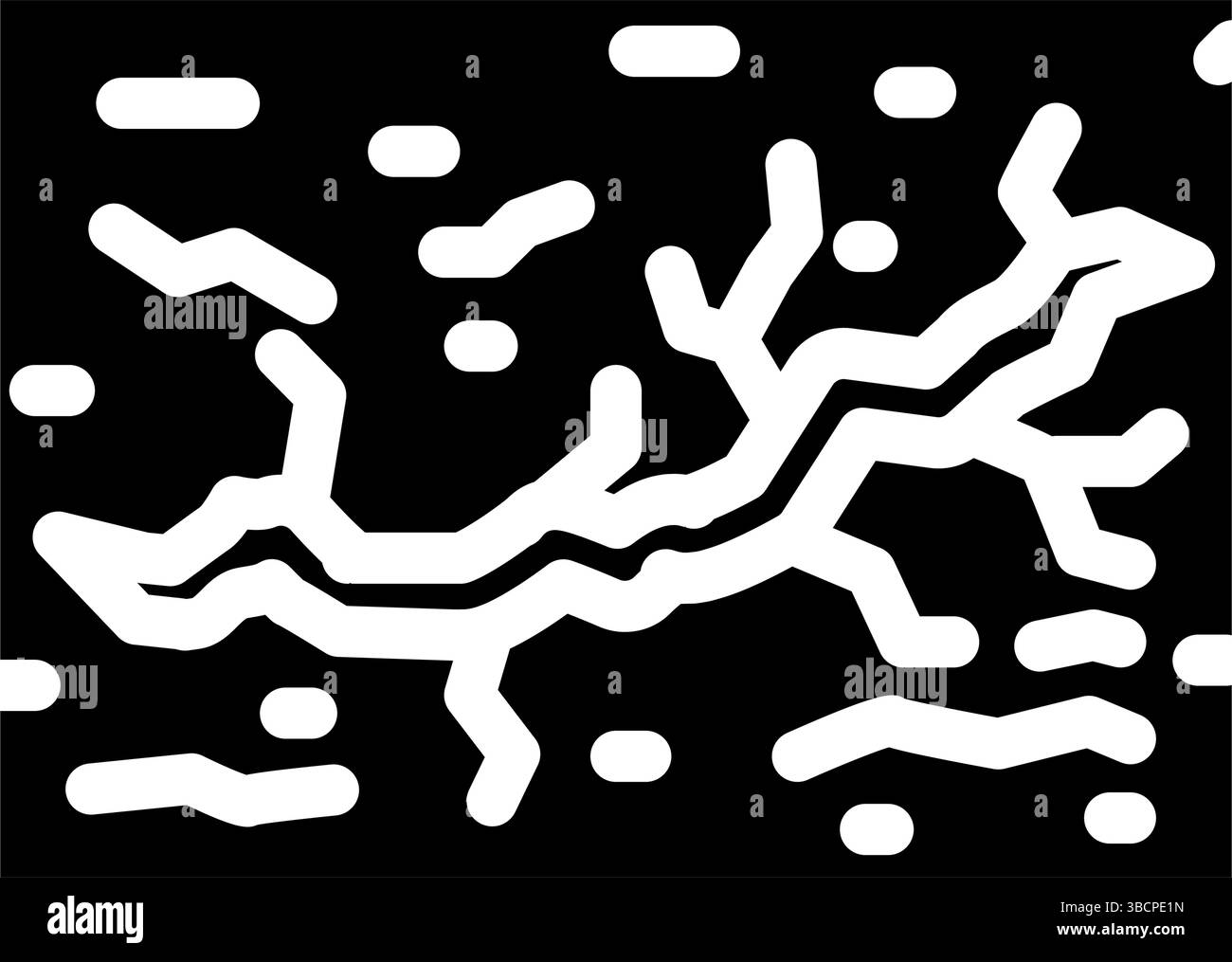 Trockene Risse Zement Glyphe Symbol Vektor Illustration Stock Vektor