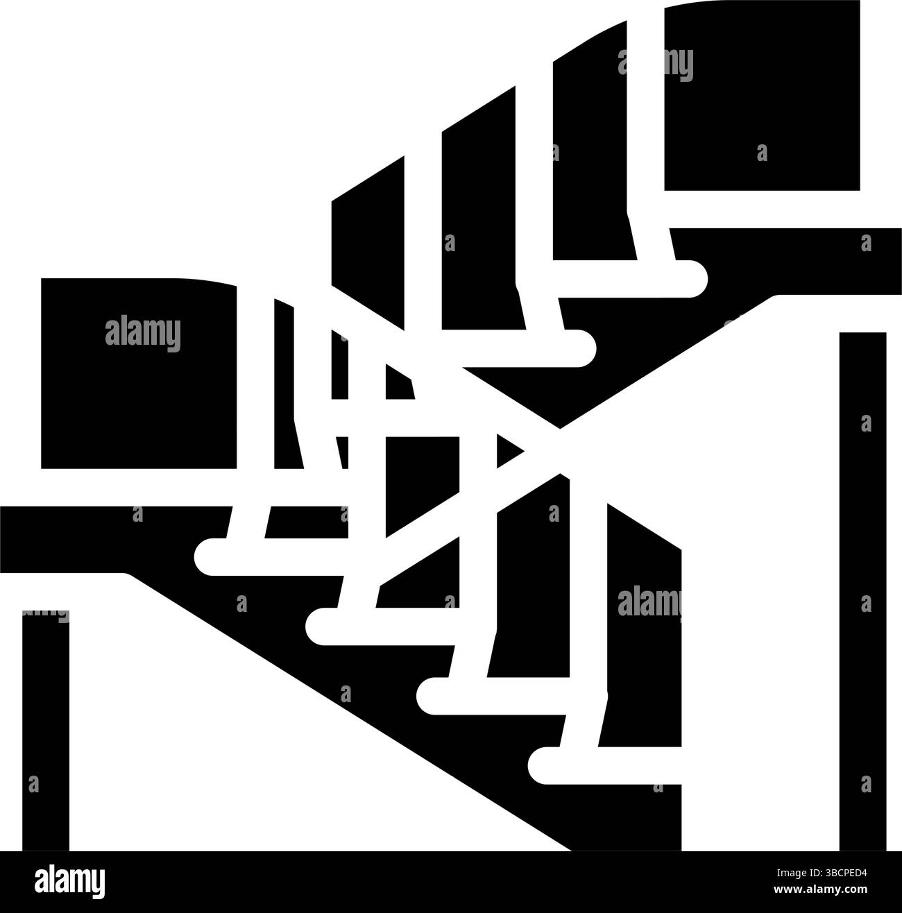 Betontreppe Zement Glyphe Icon Vektor Illustration Stock Vektor