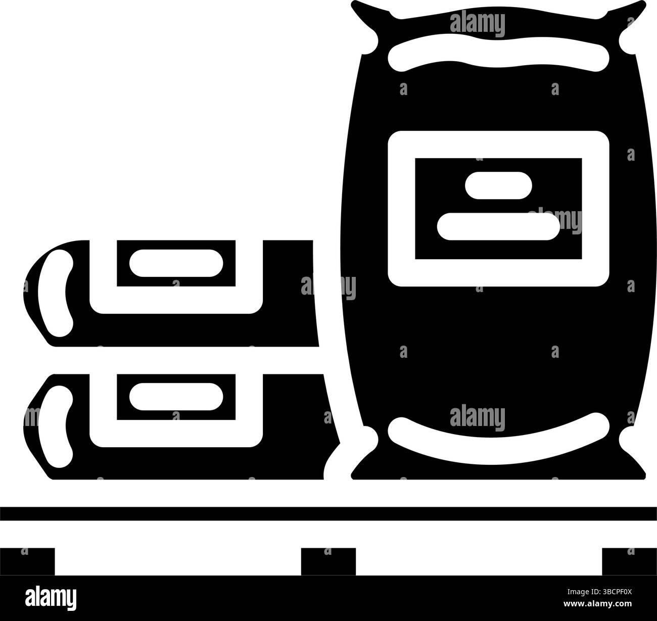 Beutel Palette Zement Glyphe Symbol Vektor Illustration Stock Vektor