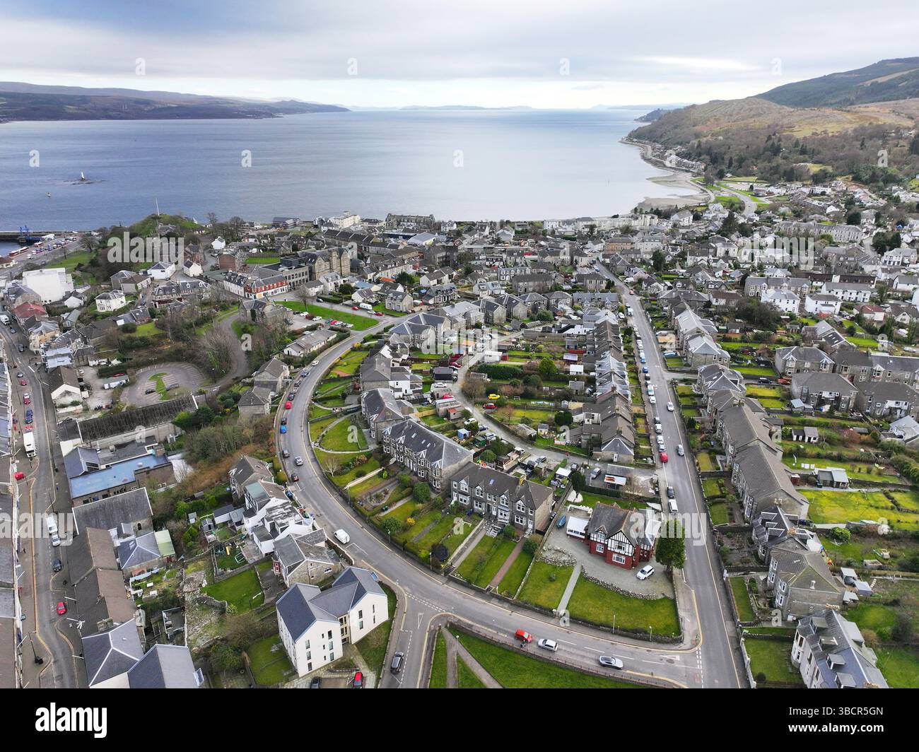 Drohnenansicht von Dunoon Argyll und Bute Scotland Stockfoto