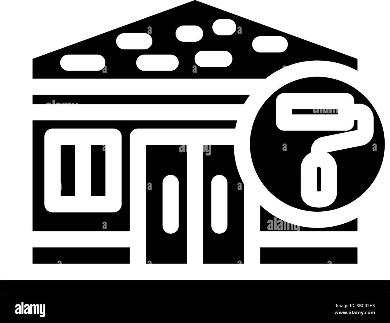 Hausrahmen Malerei Holzrahmen Glyphe Icon Vektor Illustration Stock Vektor