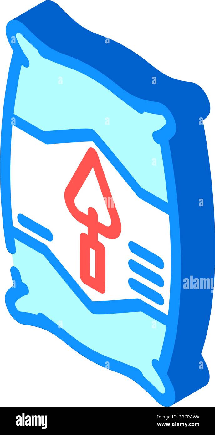 Beutel Zement isometrische Icon Vektor Illustration Stock Vektor