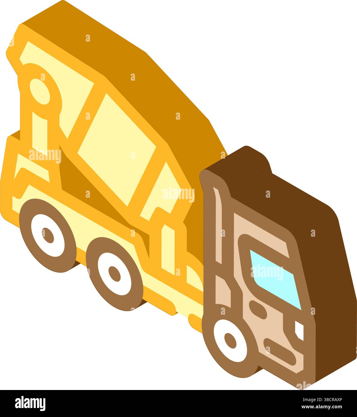 Isometrische Isometrie-Vektorillustration für Mischer-Lkw Stock Vektor