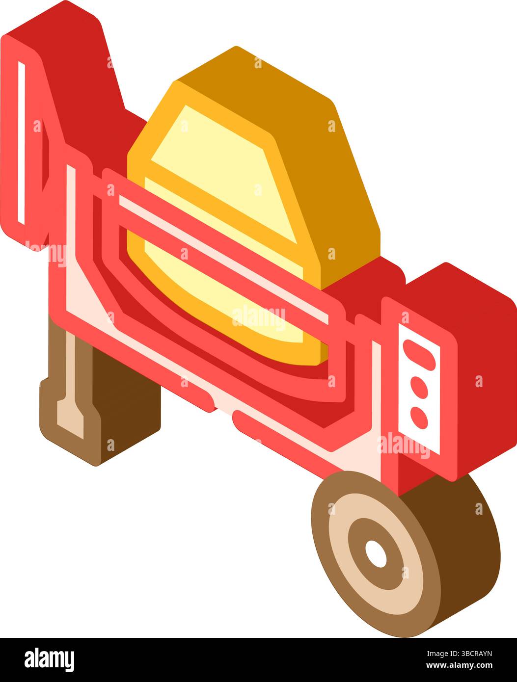 Betonmischmaschine Zement Isometrisches Symbol Vektor Illustration Stock Vektor