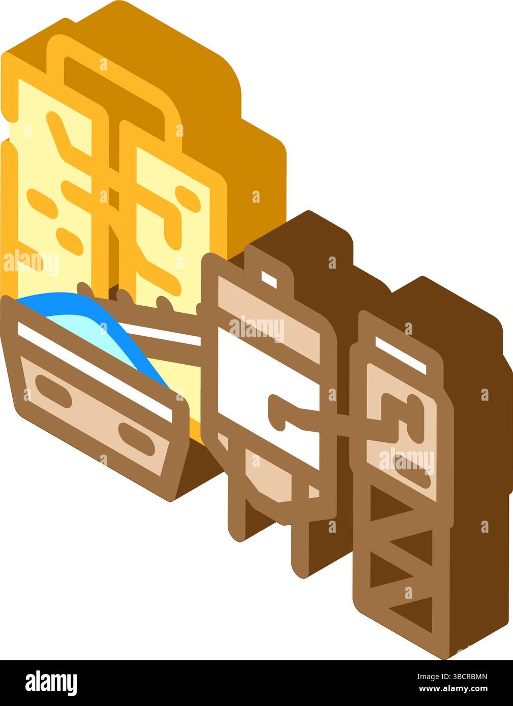 Isometrische Isometrie-Vektor-Illustration von Fabrikzement Stock Vektor