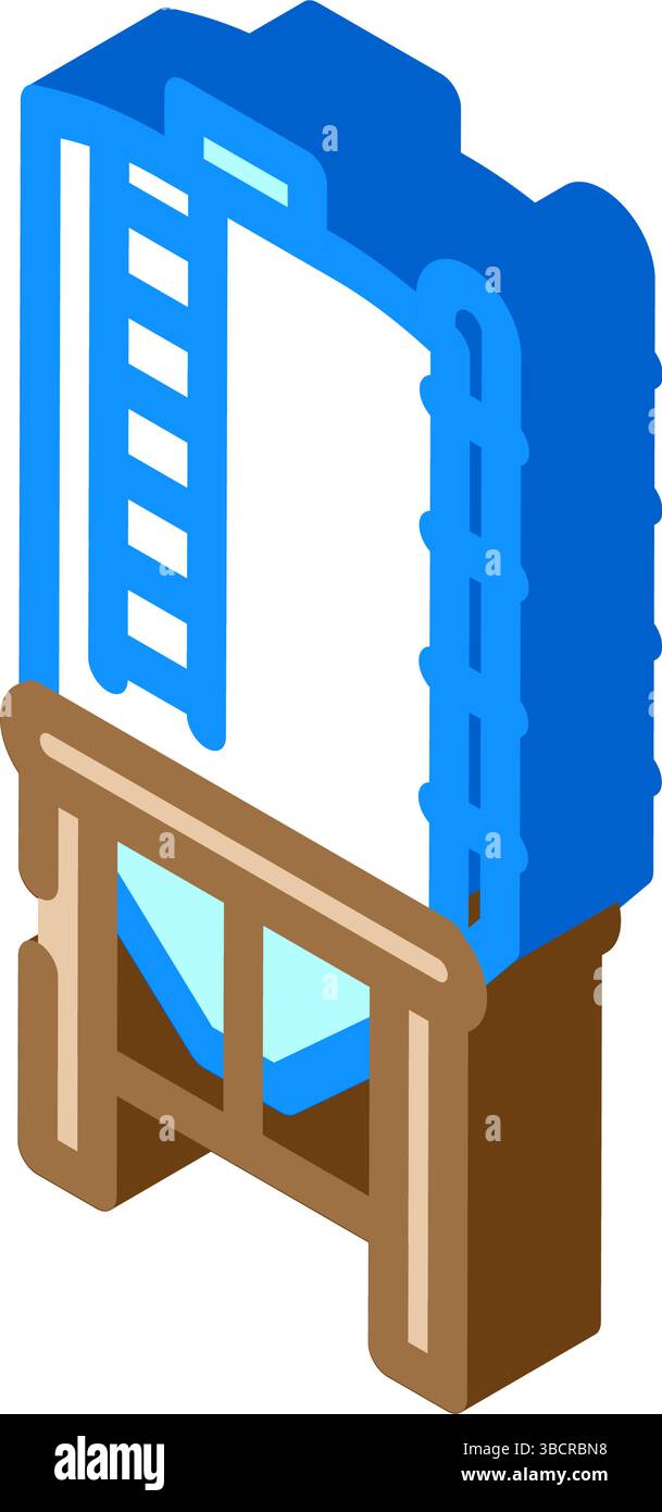Silozement isometrische Iconvektorillustration Stock Vektor