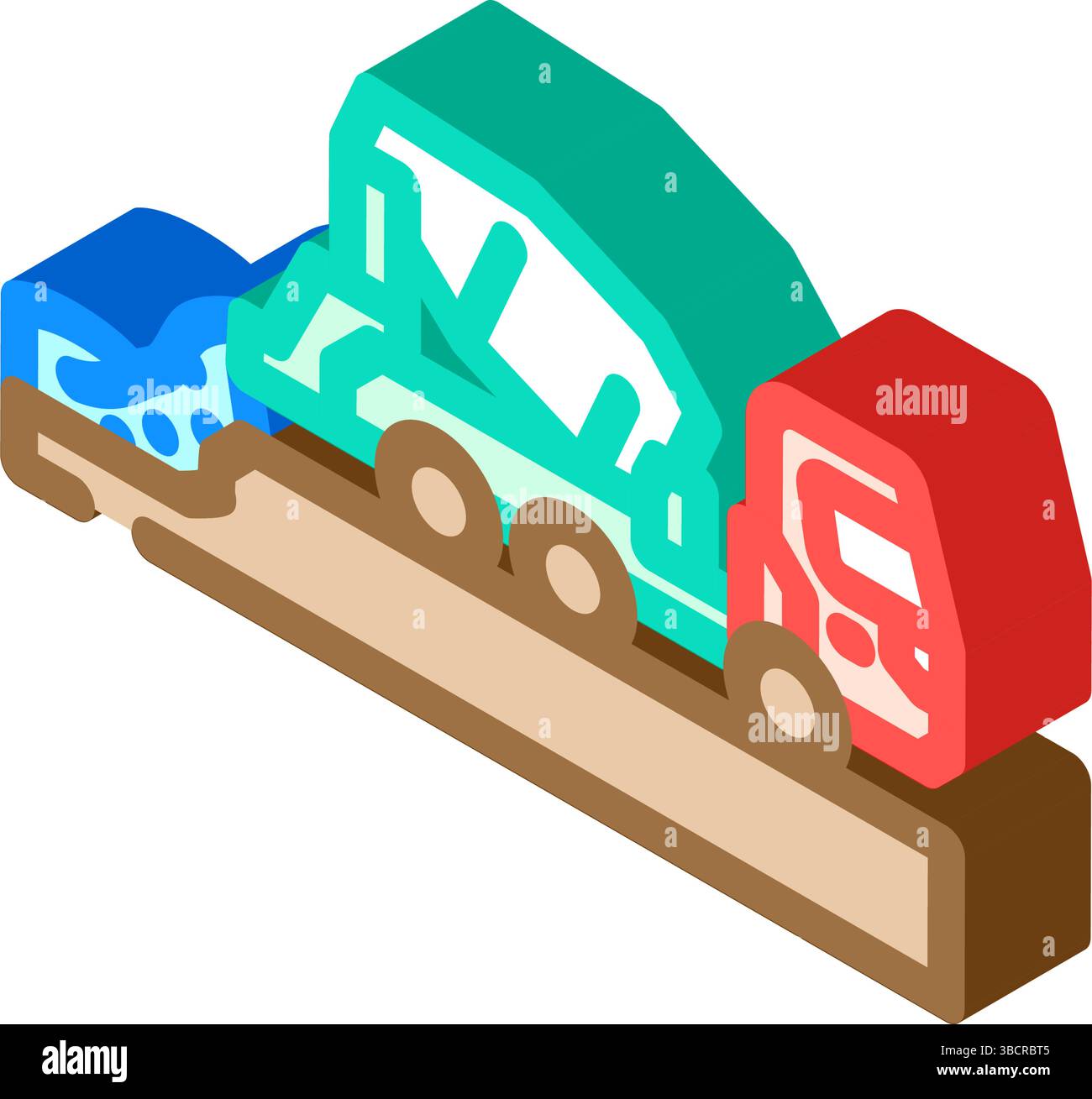 Truck gießt Betonzement isometrische Icon Vektor Illustration Stock Vektor