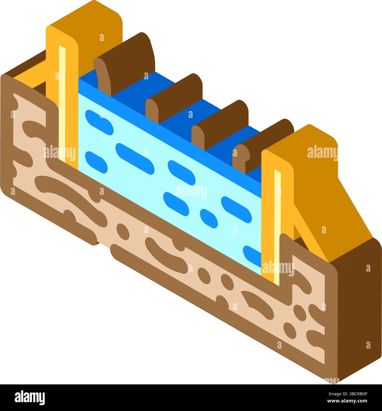 fundamentzement isometrische Iconvektorillustration Stock Vektor