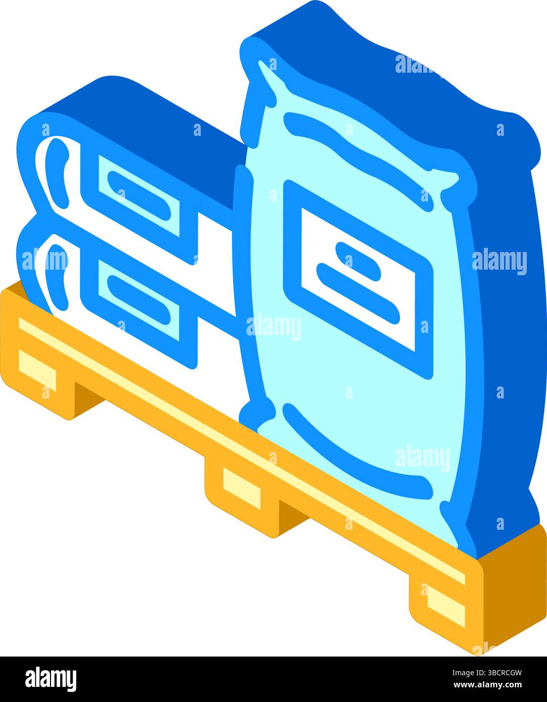 Beutel Palette Zement Isometrische Iconvektor Illustration Stock Vektor