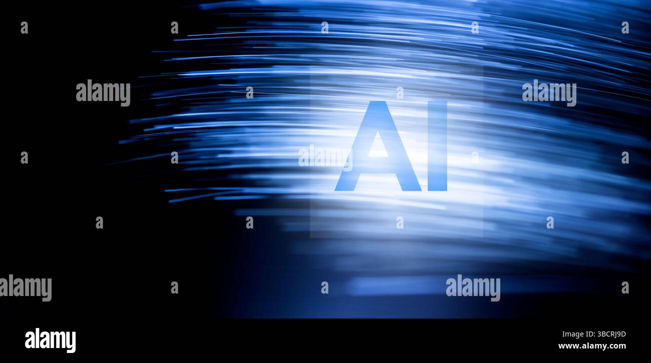 Digital generiertes Bild des KI-Signals Stockfoto