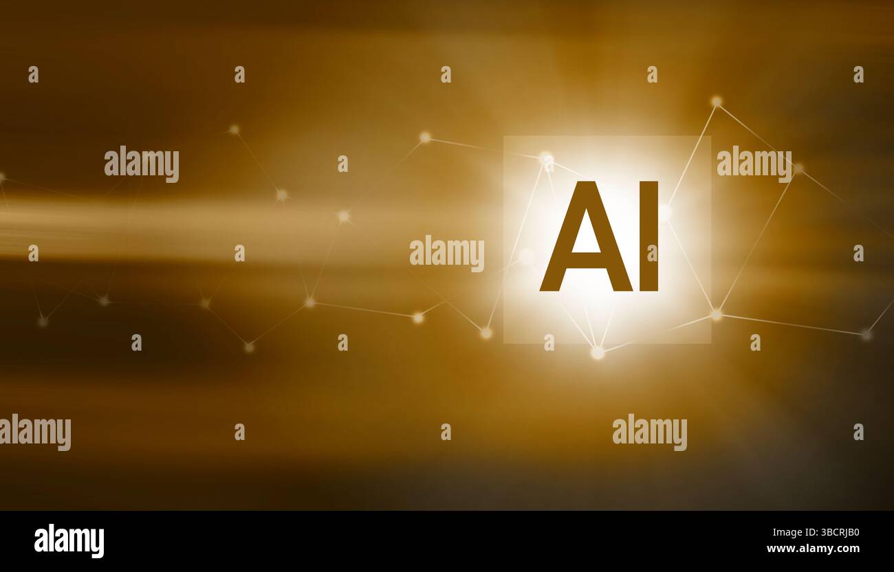 Digital generiertes Bild des KI-Signals Stockfoto