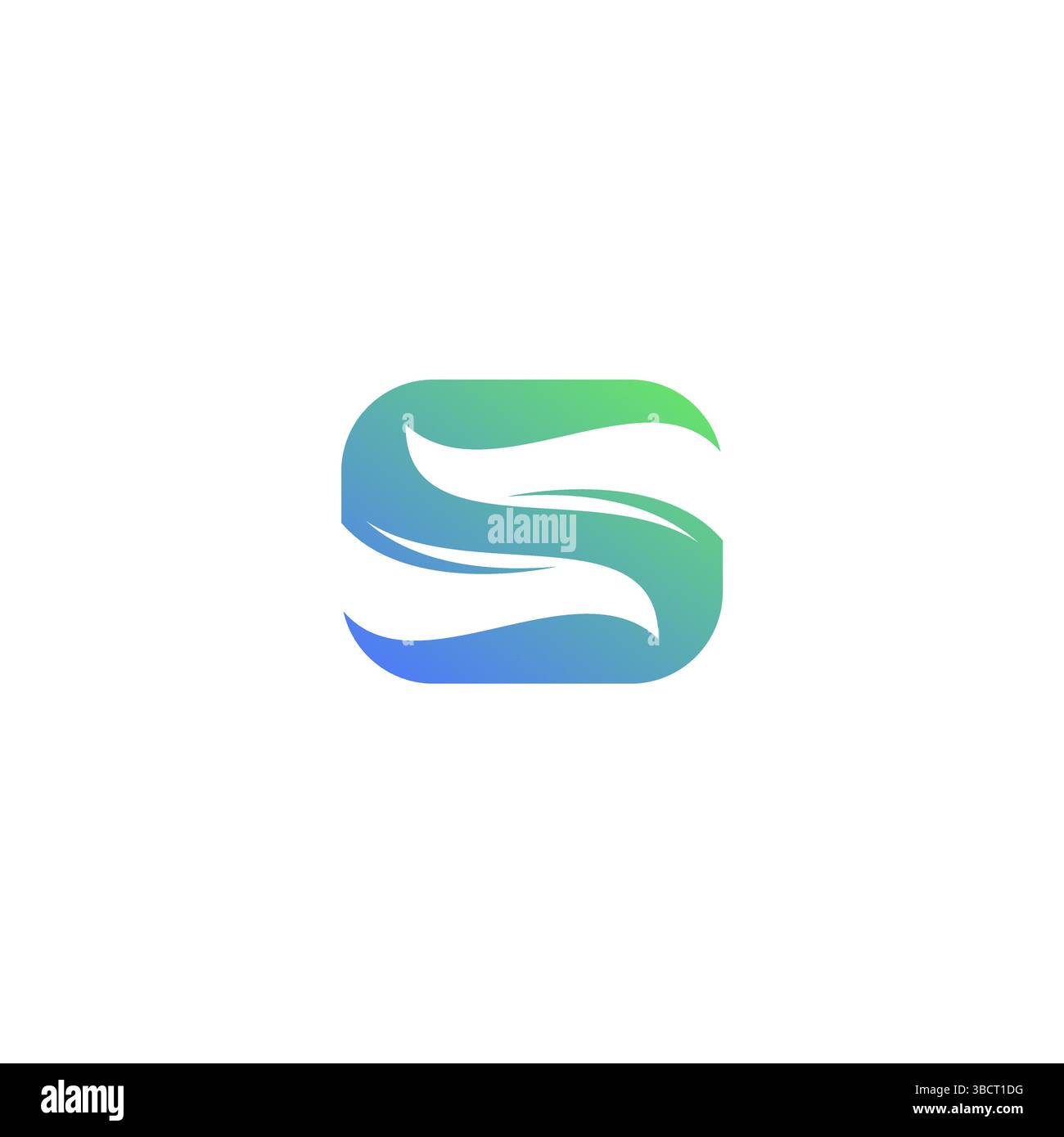 Einfaches S-Blatt-Logo. S icon Nature Design Stock Vektor