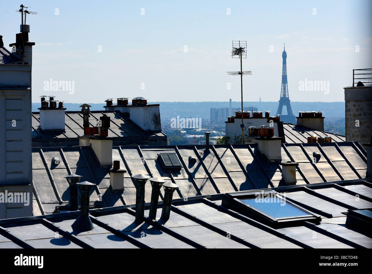 Blick über Paris von Montmartre, Frankreich, Europa. Stockfoto