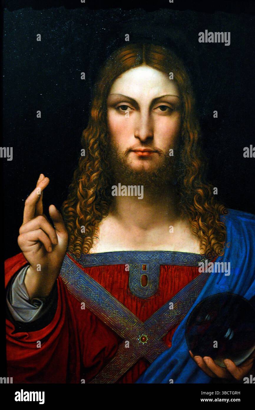 Salvator Mundi, 1505-1515, von Leonard de Vinci, Private Colection. Stockfoto