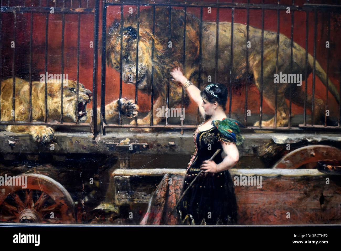 La Lionne jalouse, 1885-1890, Paul Meyerheim (1842-1915), Stadel Museum, Francfort-sur-le-Main. Stockfoto