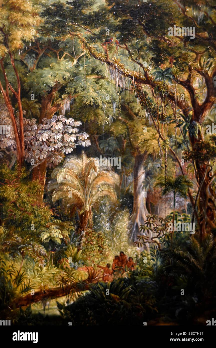 Indiens dans la forêt vierge, 1830, Öl auf Leinwand, Johann Moritz Rugendas (1802–1858), Berlin, die Stifung Preubische Schlosser und Garten Berlin-Bran Stockfoto