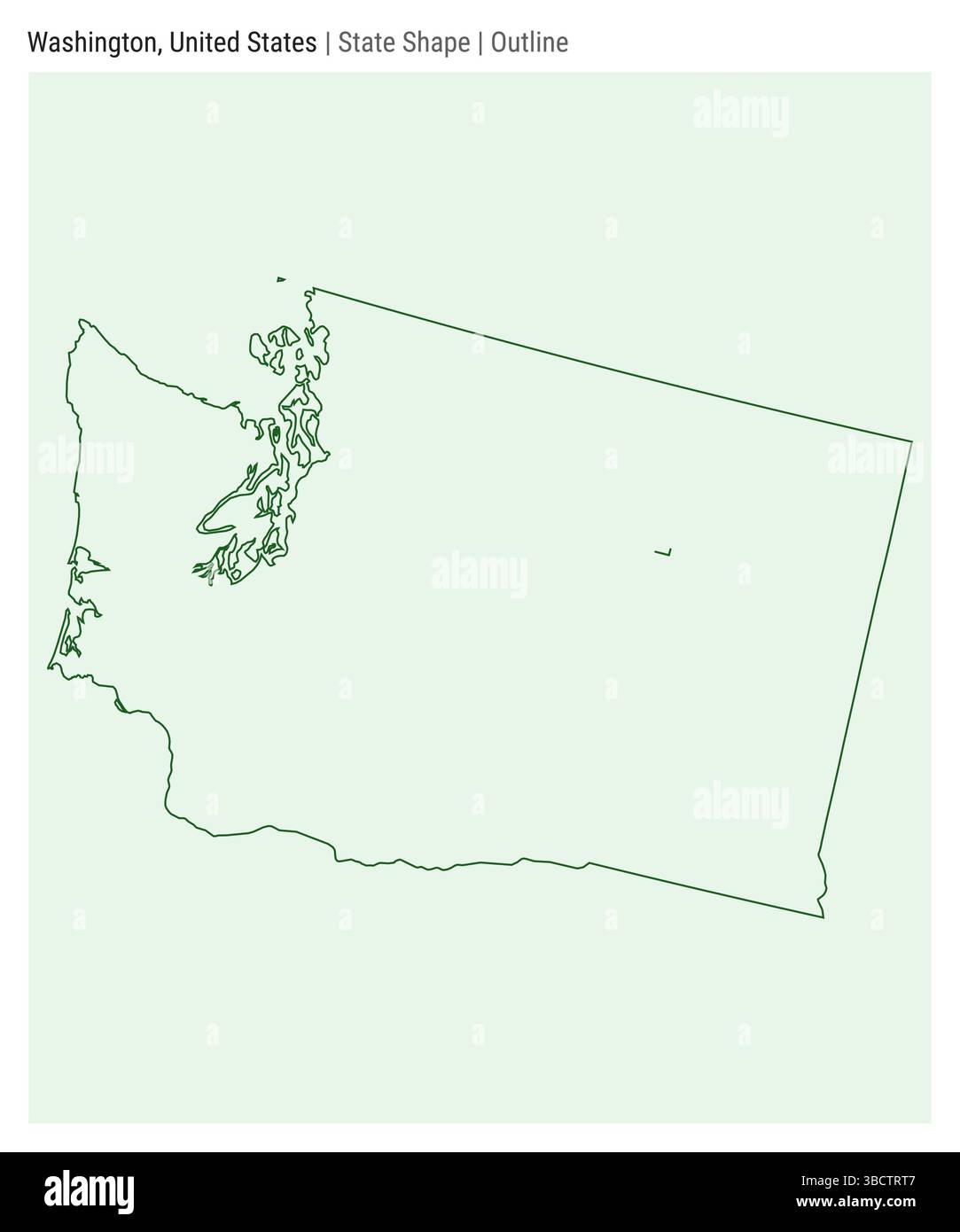 Washington, Usa. Einfache Vektordarstellung. Statusform. Umrissstil. Grenze zu Washington. Vektorabbildung. Stock Vektor