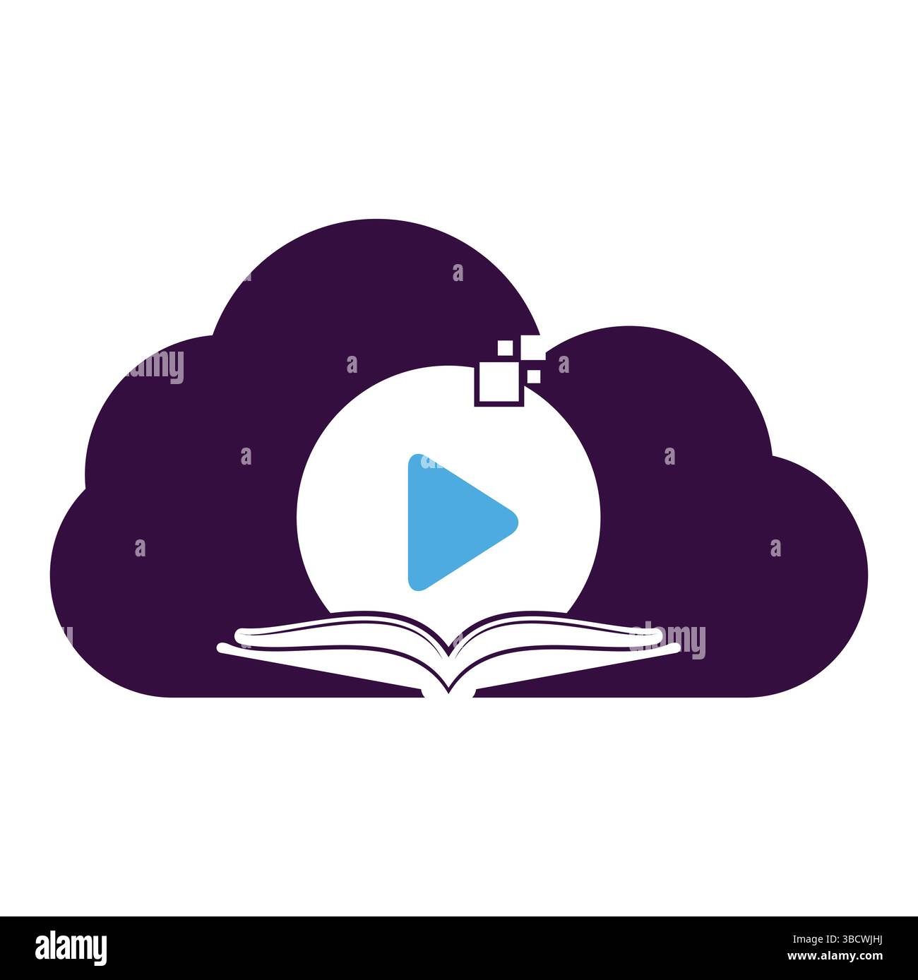 Symbolvorlage für das Design von Buchmedien. Illustration des Logodesigns für das Buchspiel. Stock Vektor