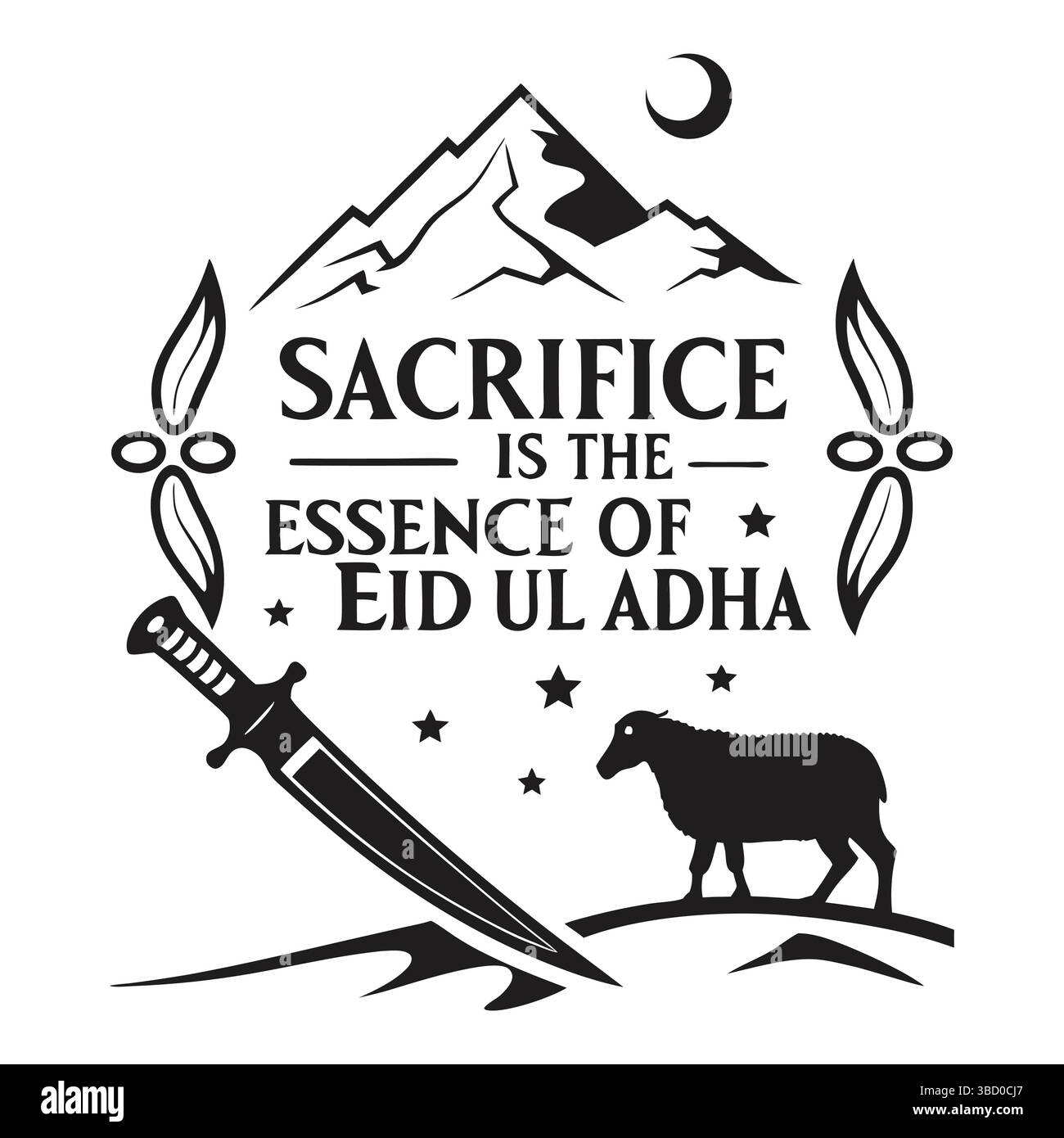 Luxuriöses Golden Eid ul Adha Design mit komplizierten Ornamentmustern und arabischer Kalligraphie Stock Vektor