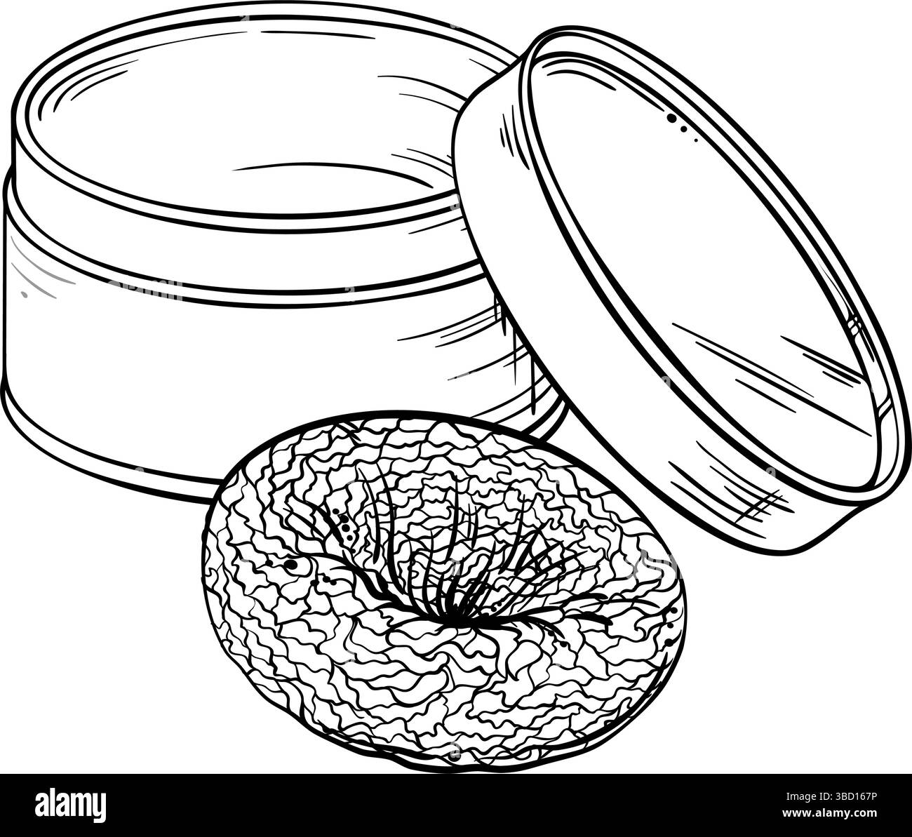 Chinesischer Tee in runder Papierbox Illustration Stock Vektor