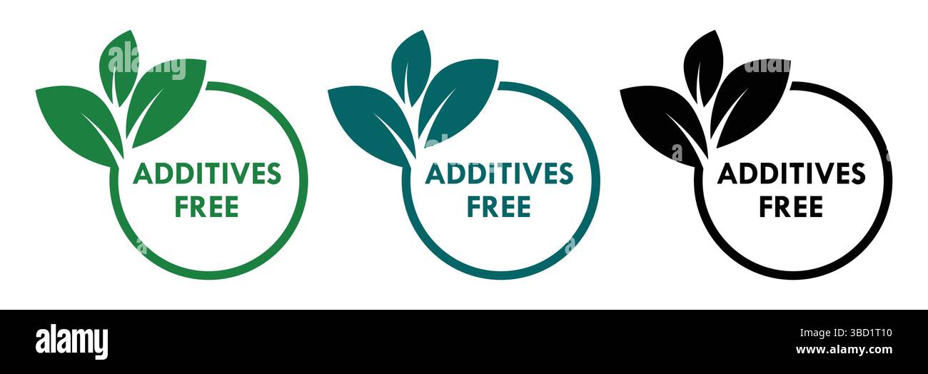 Abbildung der Logovorlage ohne Additive. Vektor-Logo Hautpflege Kosmetik oder Haut und Gesundheit sicheres Produkt ohne Paraben Paket Design Kunst Stock Vektor