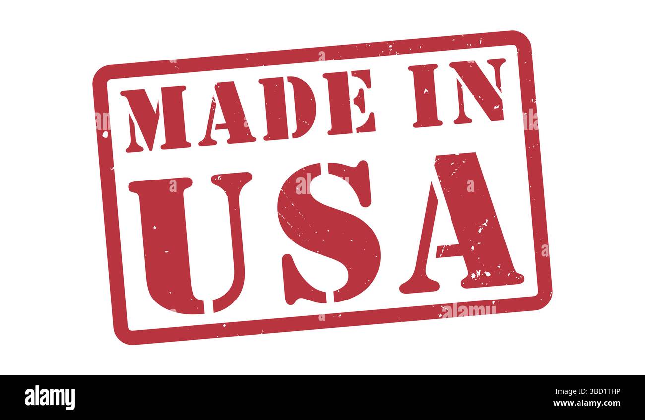 Made in USA Labels Icon, American Flag Produktemblem Logo, Set von Made in the USA Labels Vektor Illustration. Stock Vektor