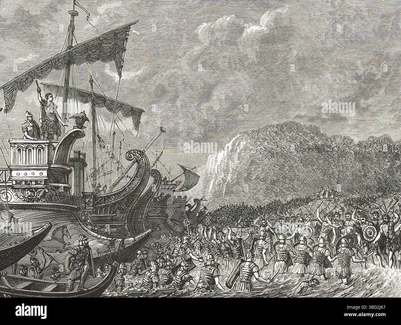 Römische Invasion, die Landung von Julius Caesar in Großbritannien, 55-54 v. Chr. Stockfoto