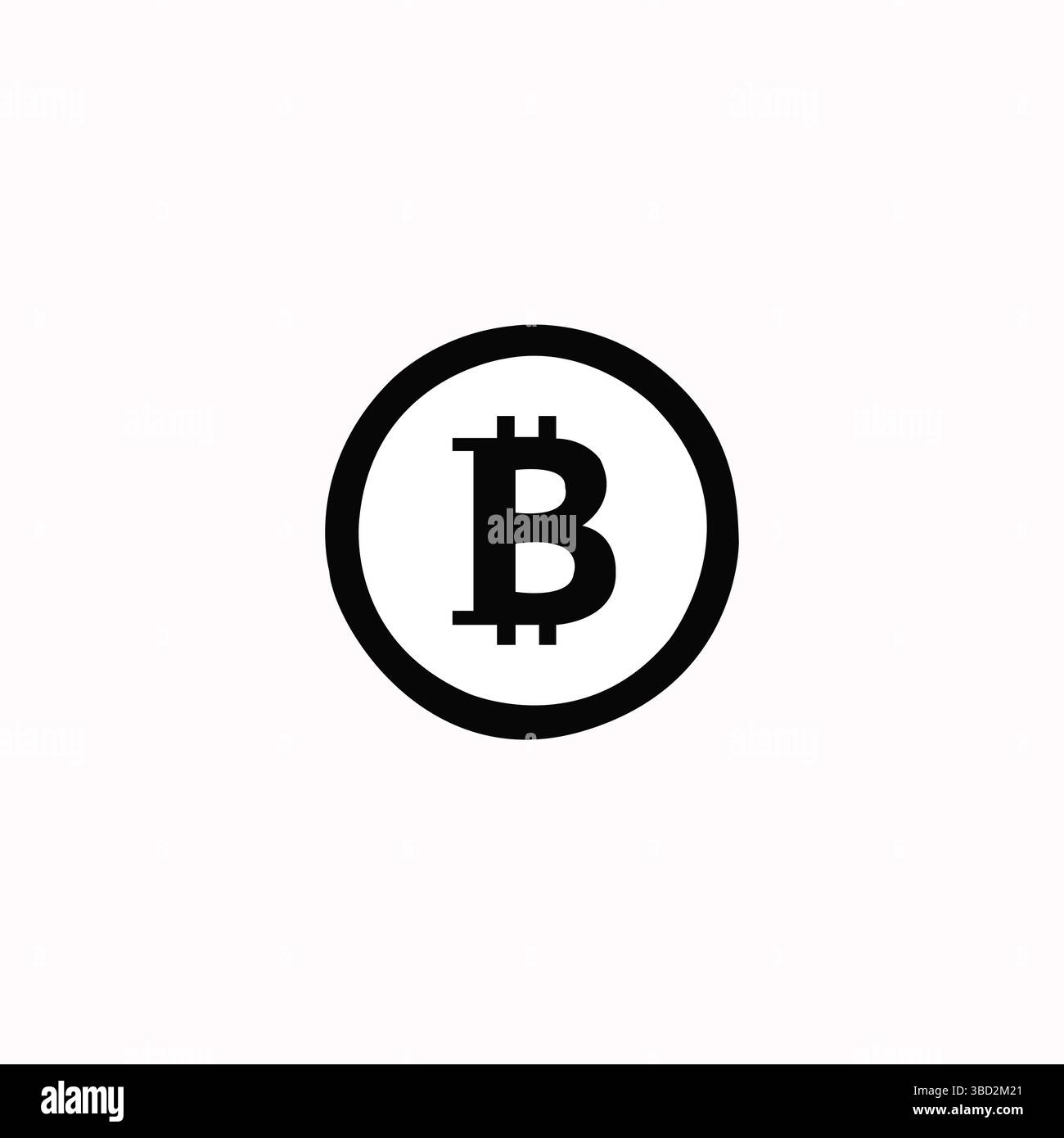 Silhouettenillustration für Bitcoin-Vektor-Symbol. Digitales Geldzeichen. Stock Vektor