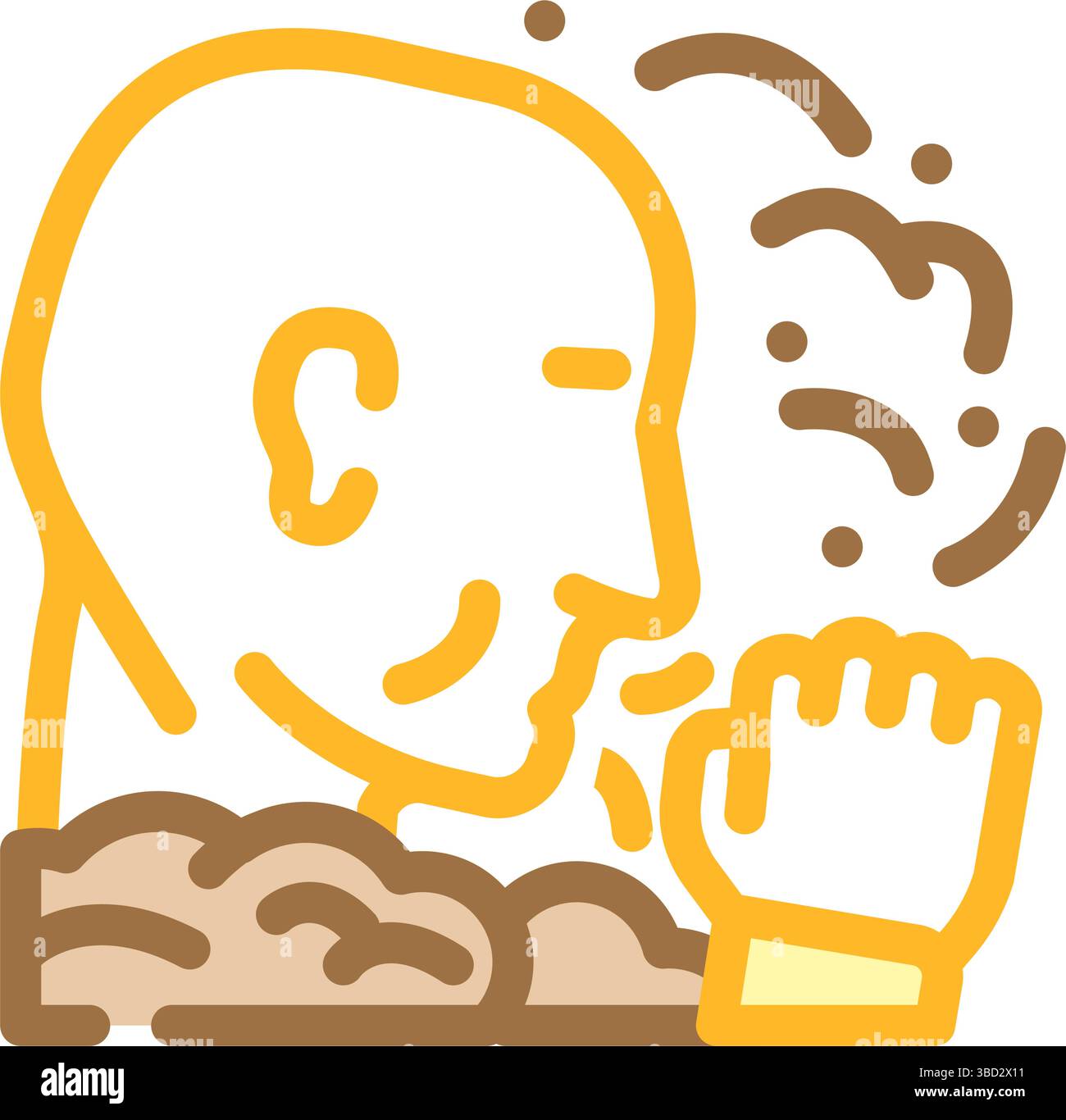 Person Husten verschmutzte Luft Verschmutzung Farbe Symbol Vektor Illustration Stock Vektor