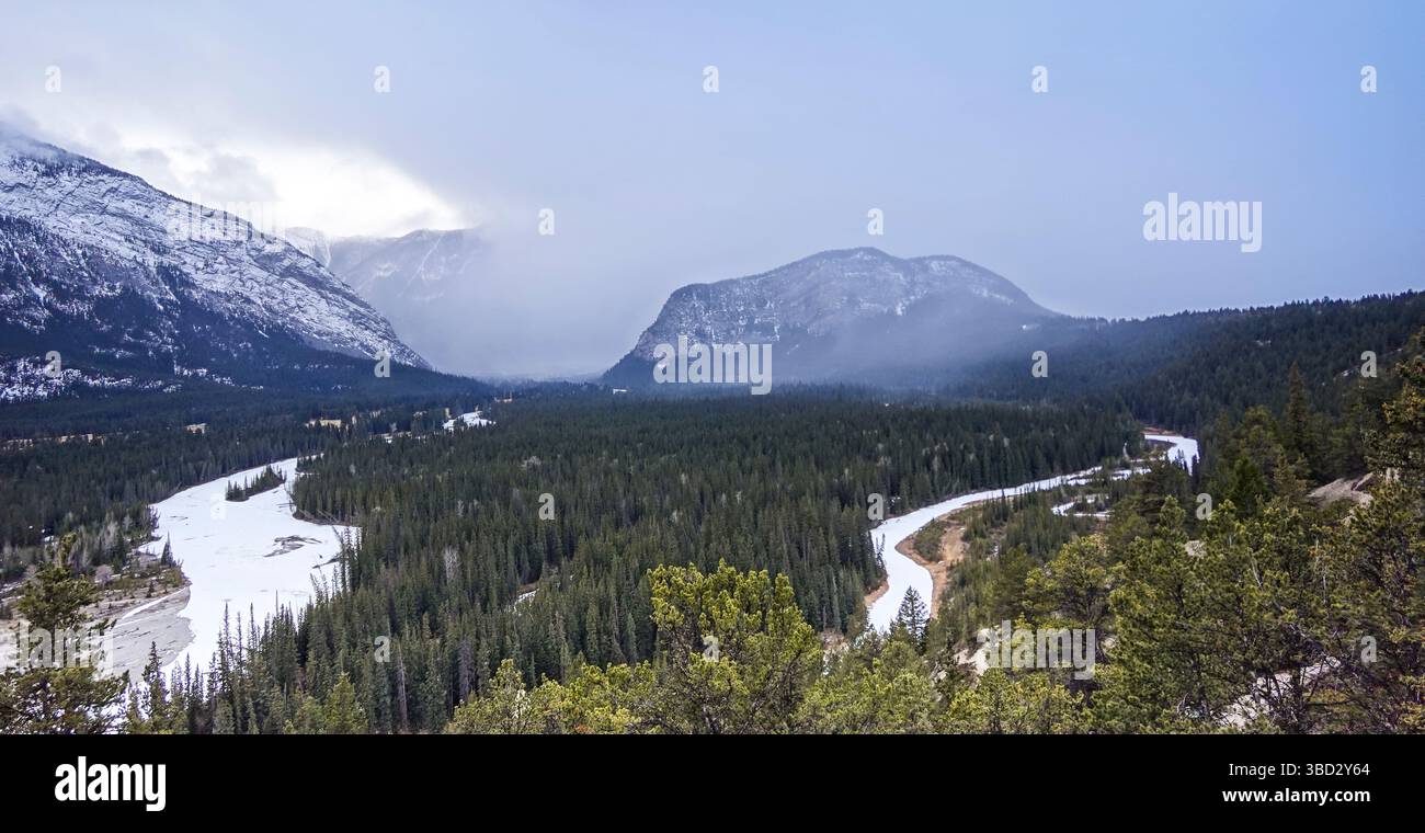 Tunnel Mountain und Bow River im Banff National Park Stockfoto