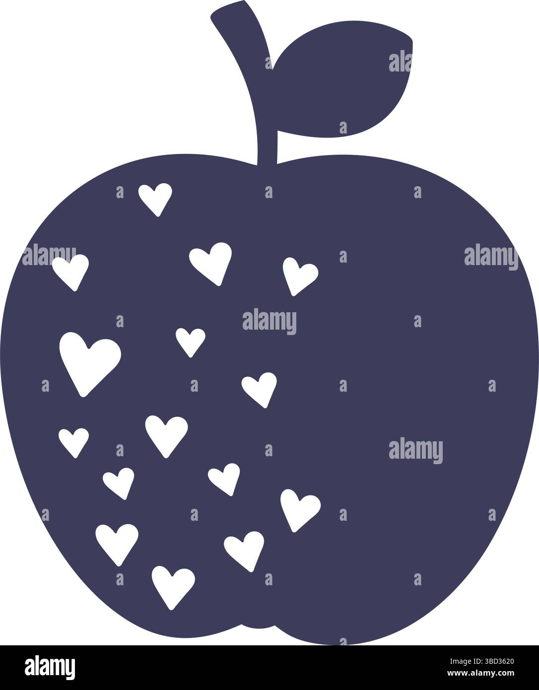 Schwarzes Apple-Silhouettensymbol auf weißem Hintergrund. Stock Vektor