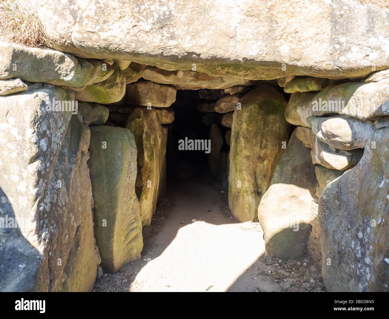 West Kennet Long barrow eine Grabkammer in der Nähe von Alton barnes auf der salisbury Plain, Wiltshire, Großbritannien. Stockfoto
