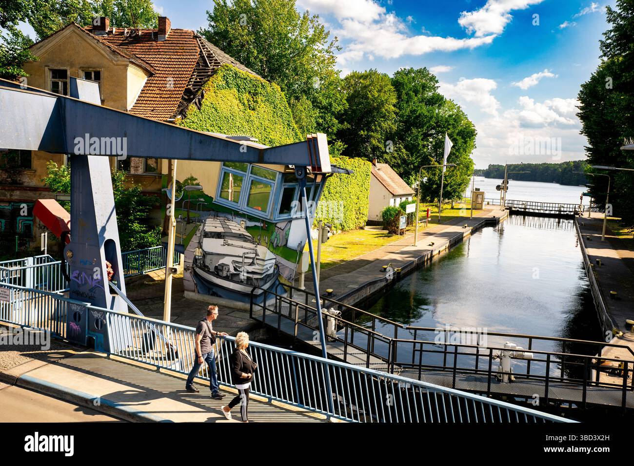 Die Schleuse In Woltersdorf Bei Berlin Stockfoto