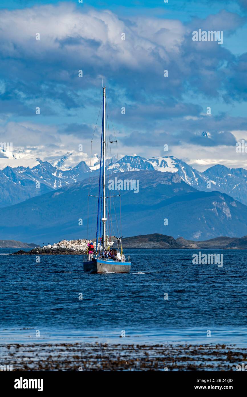 Land der Feuerinseln. Beagle-Kanal. Ushuaia. Das Ende der Welt. Südargentinien Stockfoto