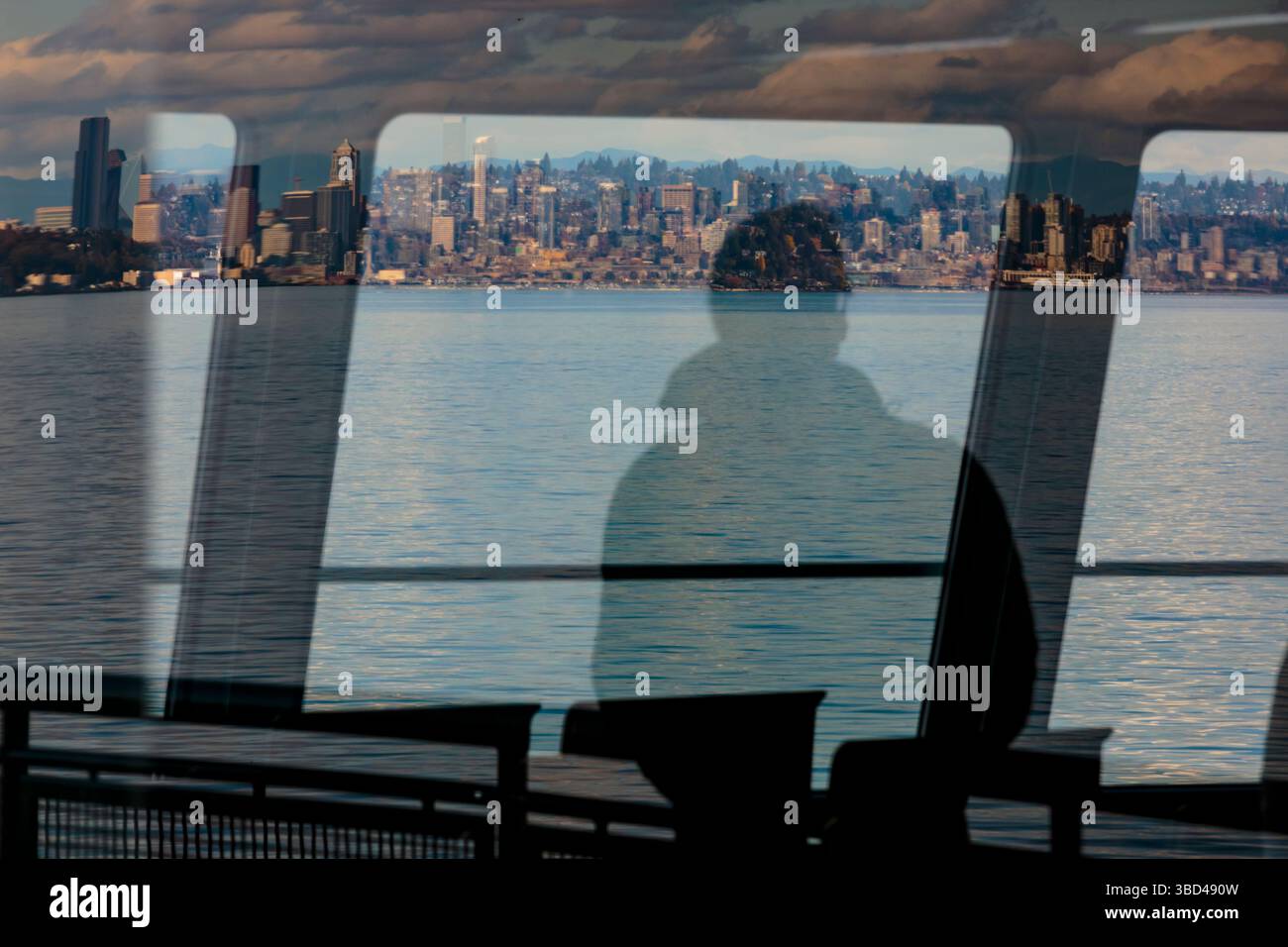 Blick auf die Seattle Waterfront, Washington State, USA. Stockfoto