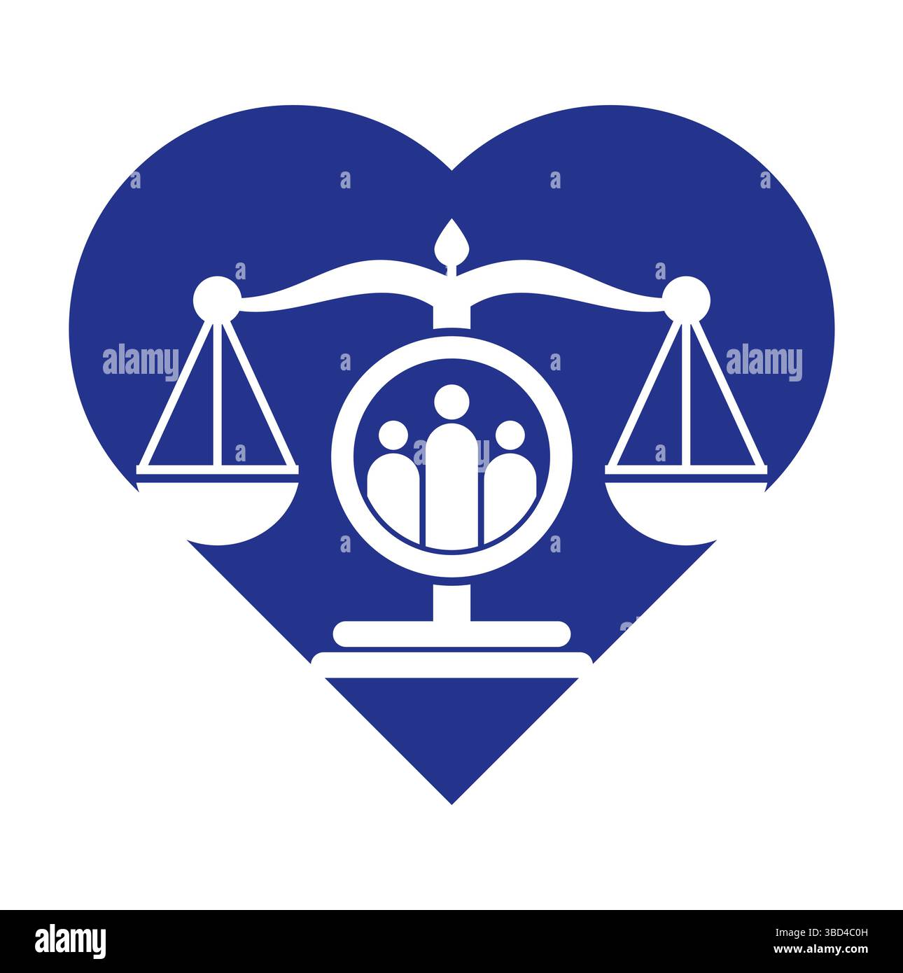 Justice People Logo Design Vektor. Design mit Symbolen für Anwaltskanzleien und Personen. Stock Vektor