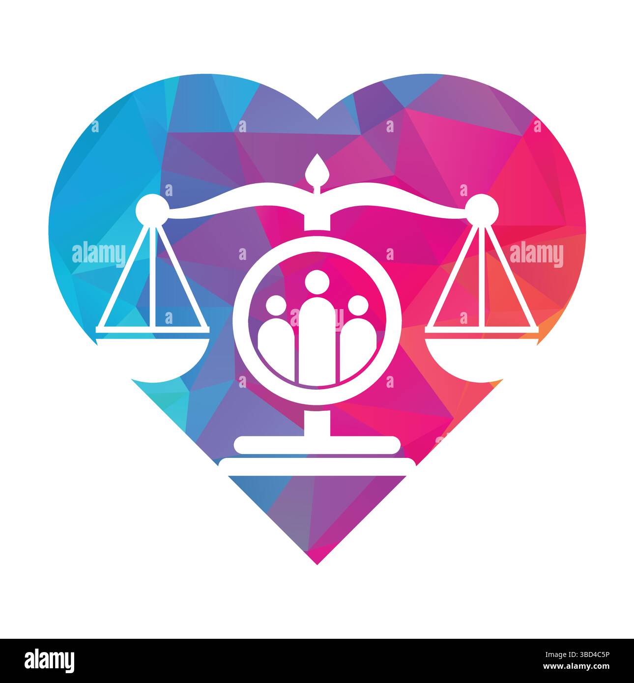 Justice People Logo Design Vektor. Design mit Symbolen für Anwaltskanzleien und Personen. Stock Vektor