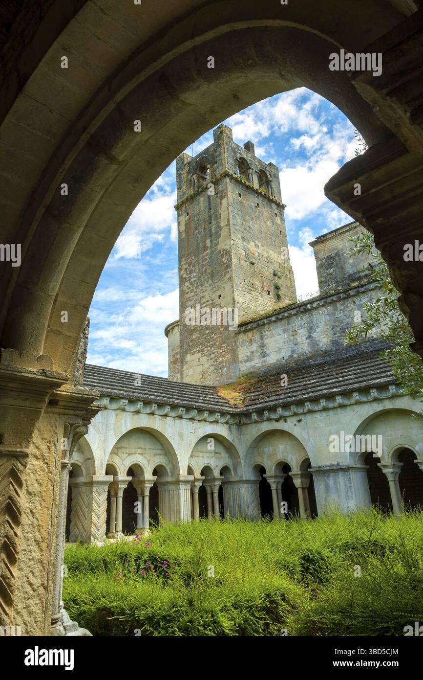 Vaison-la-Romaine. Kreuzgang der Kathedrale Notre-Dame de Nazareth. Vaucluse. Provence-Alpes-Cote d'Azur. Frankreich Stockfoto