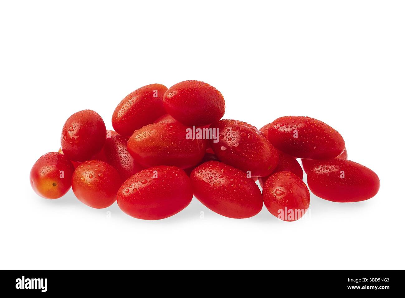 Frische Traubentomate auf weißem Hintergrund isoliert Stockfoto