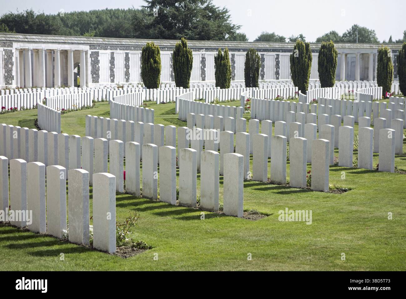 Gedenkstätte für die Vermissten auf dem Tyne Cot Cemetery, Commonwealth war Graves Commission Graial Ground for First World war One British Soldiers, West Flan Stockfoto