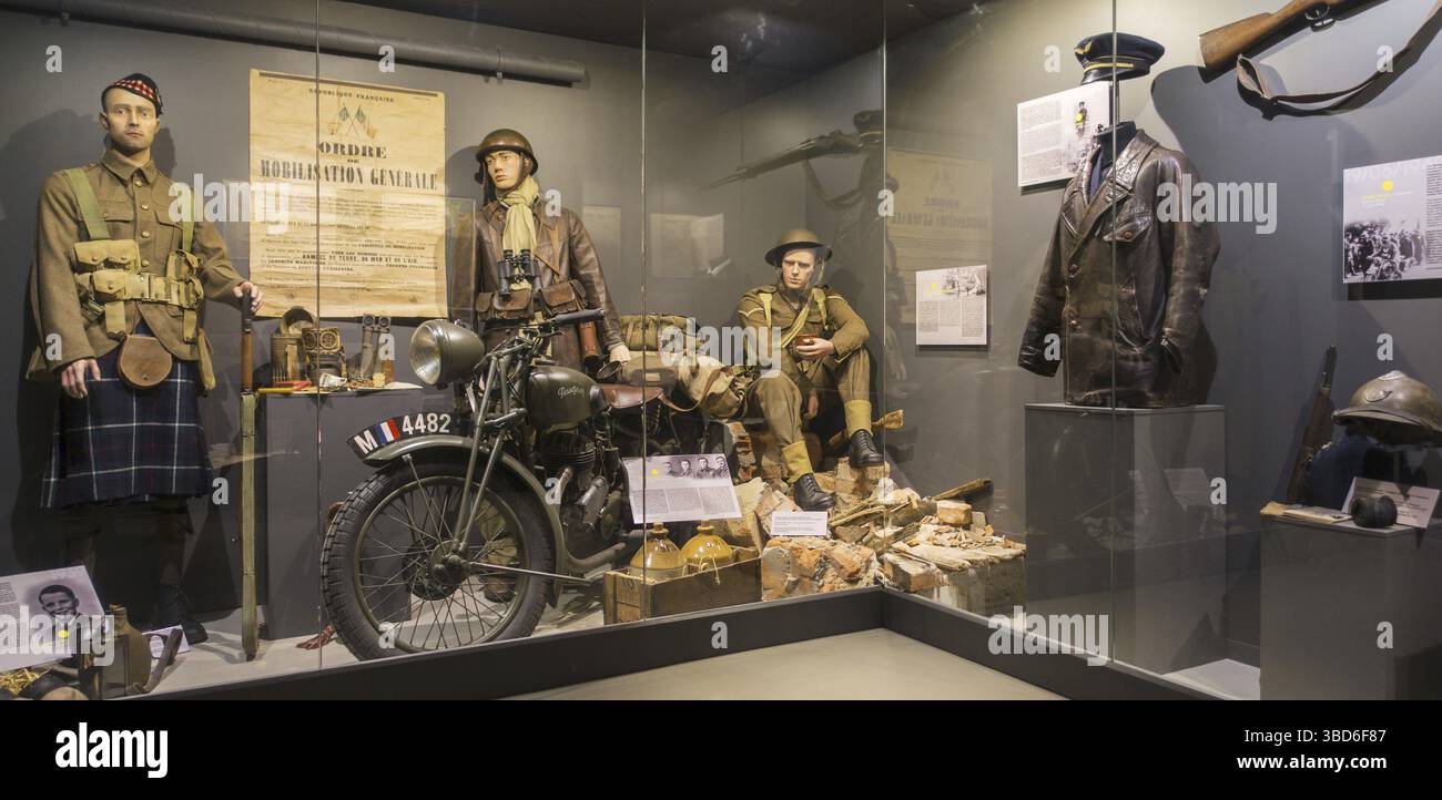 Musee Memoire 39–45, Museum aus dem 2. Weltkrieg in der deutschen Grafen-Spee-Marineartillerie-Batterie-Kommandostelle Plougonvelin, Finistere, Bretagne, Frankreich Stockfoto