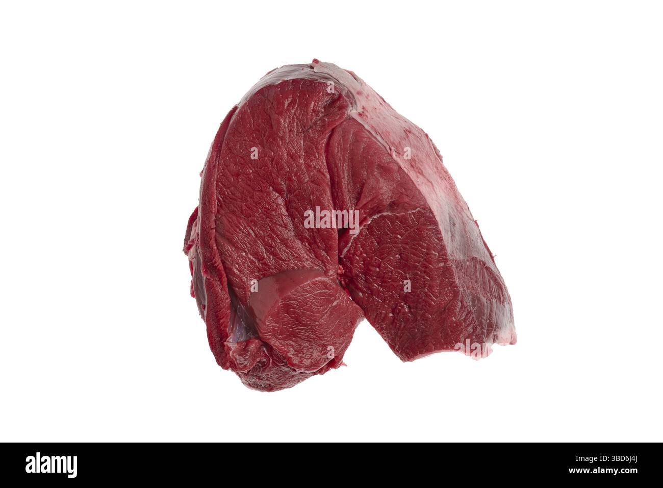 Roher frischer, entbeinter Schinken, isoliert auf weißem Hintergrund Stockfoto