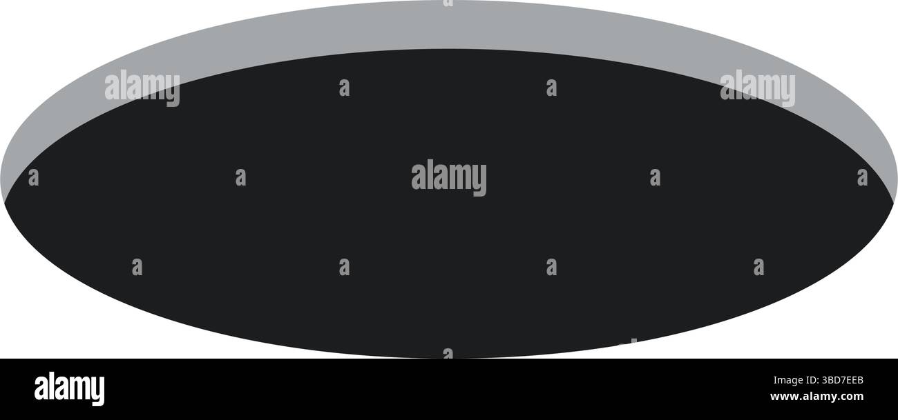 Golffeld Loch für Ball. Kaninchen- oder Maus-Rundloch im Boden. 3D-perspektivisches Kreissymbol. Vektorillustration isoliert auf weißem Hintergrund Stock Vektor