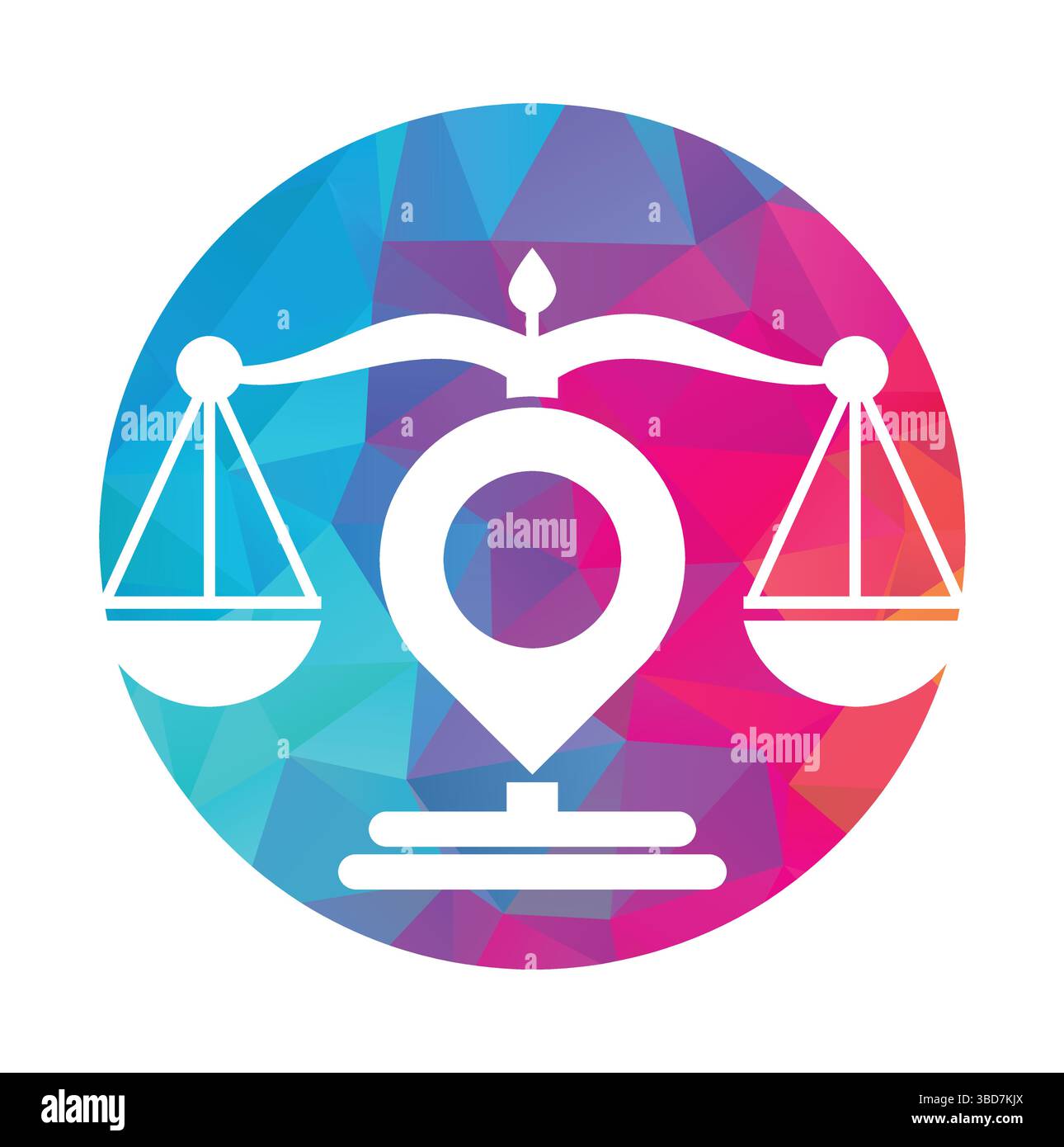 Justice Point-Logo-Vektorvorlage. Design-Konzept für Creative Law Firm Logos. Stock Vektor