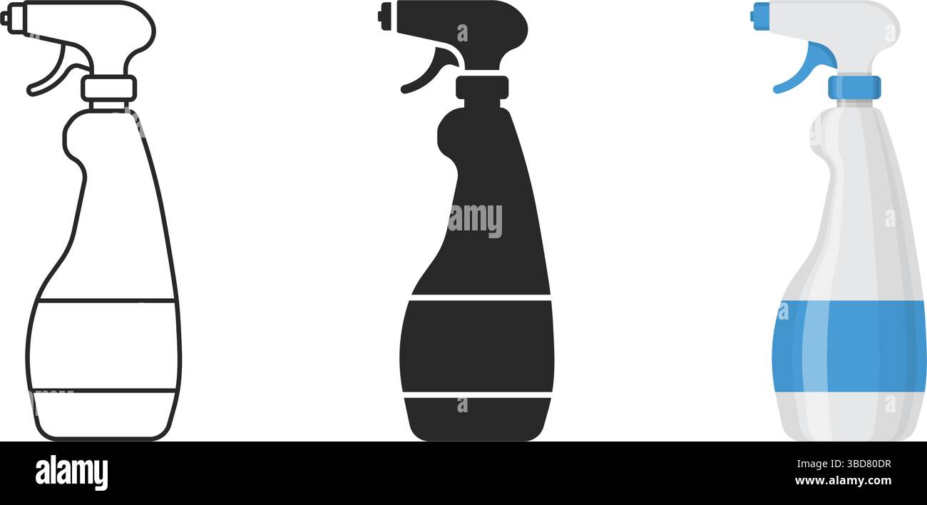 Das Symbol für die Sprühdose sorgt für eine flache Kollektion. Illustration des Vektors der Aerosolflasche auf isoliertem Hintergrund. Gasbehälter Sign Business Concept. Stock Vektor